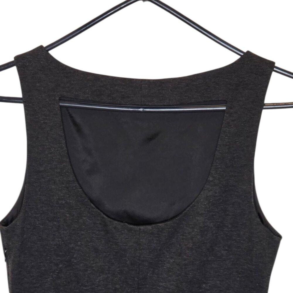Theory Dress Womens 6 Charcoal Sleeveless Sheath Career Tailored Cotton Blend - Picture 5 of 8